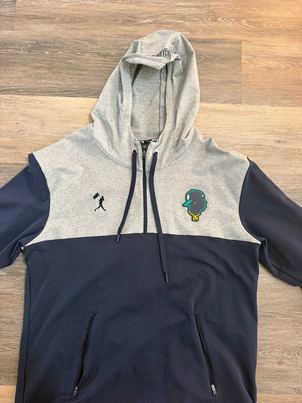 Baseballism -Ken Griffey Jr. Collection-Two-Tone Grey / Navy Pullover Hoodie 3XL